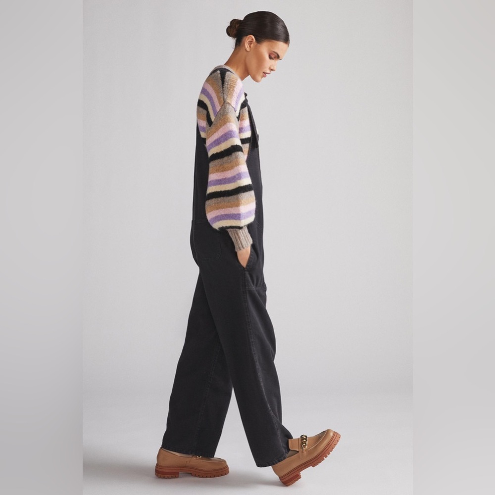 Anthropologie 🔥 Pilcro Denim Pinafore Jumpsuit Overalls - Black Medium